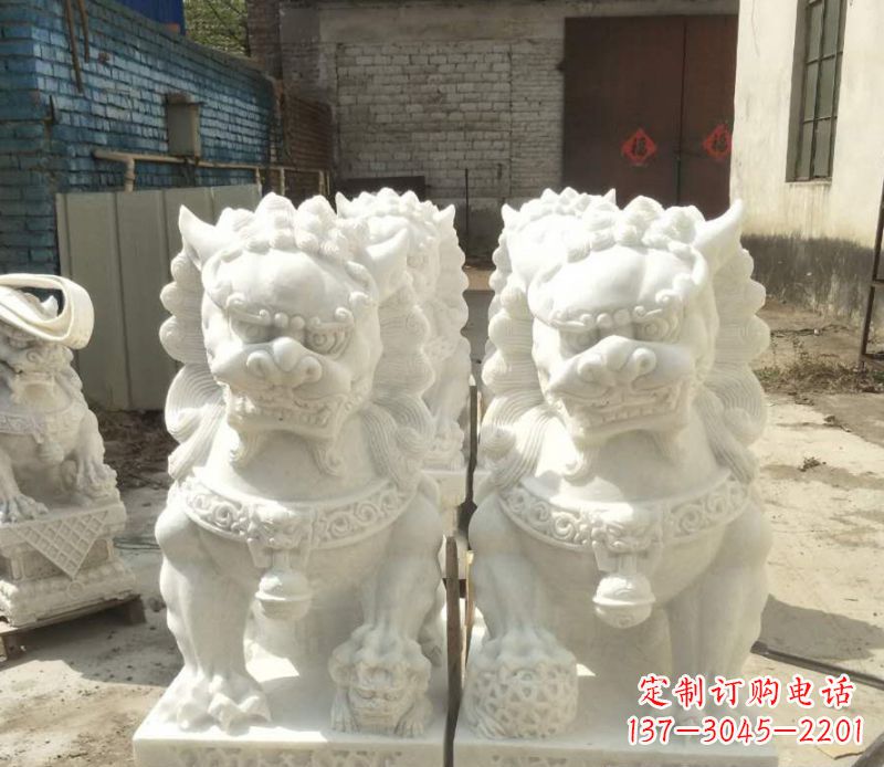 佛山中领雕塑:绣球狮子石雕