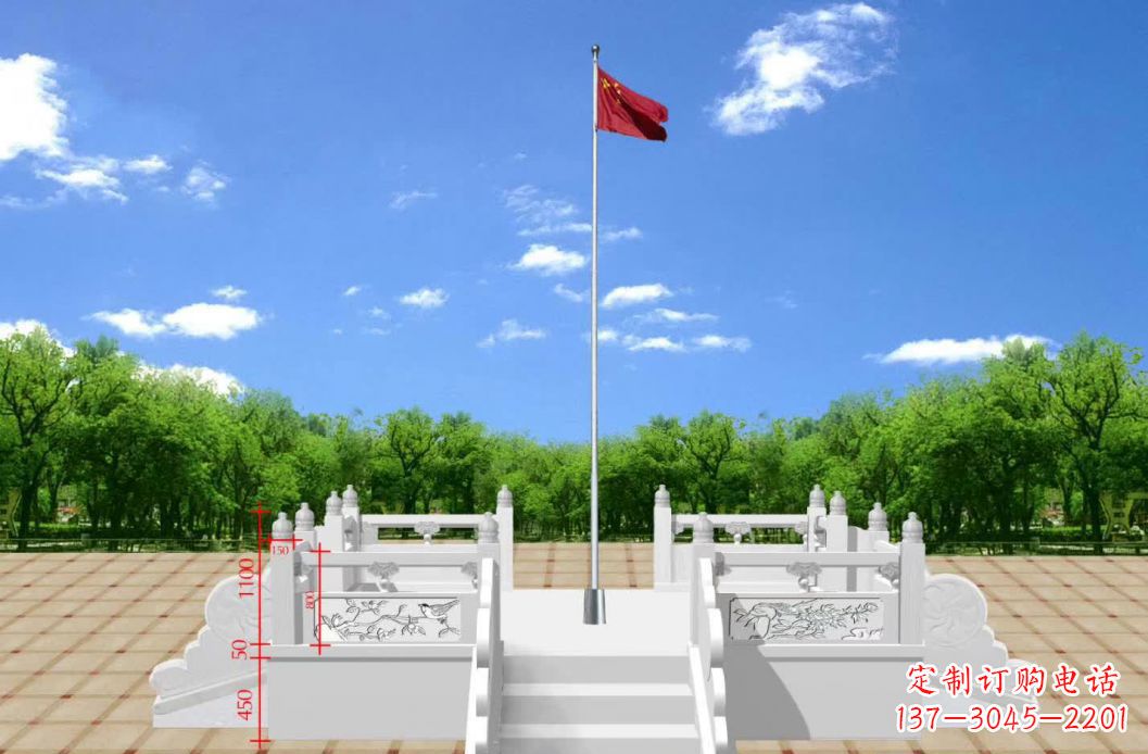 佛山汉白玉升旗台雕塑12