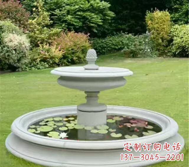 佛山汉白玉双层喷泉雕塑
