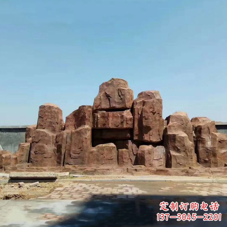 佛山红色塑石塑石仿真假山