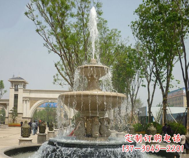 佛山精美多层喷泉雕塑,营造出优美水乐园