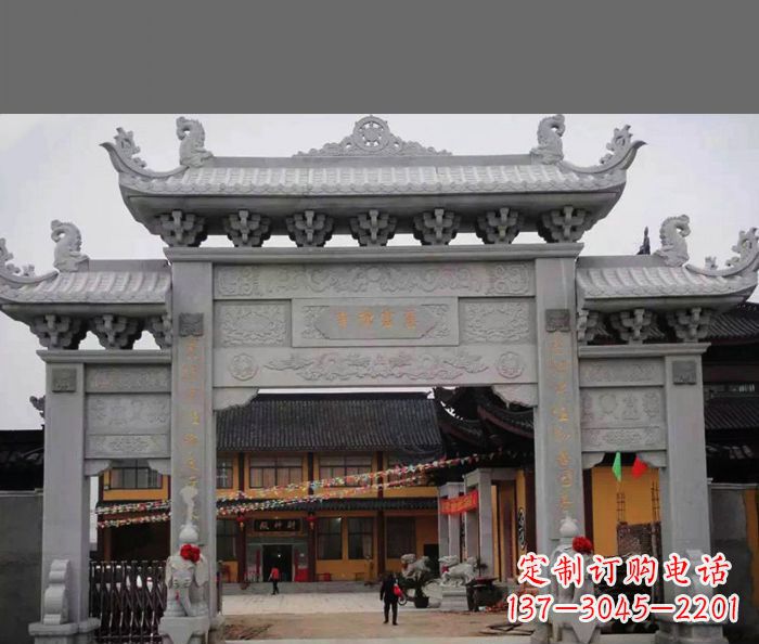 佛山专业街边道路三门石牌坊雕塑制作