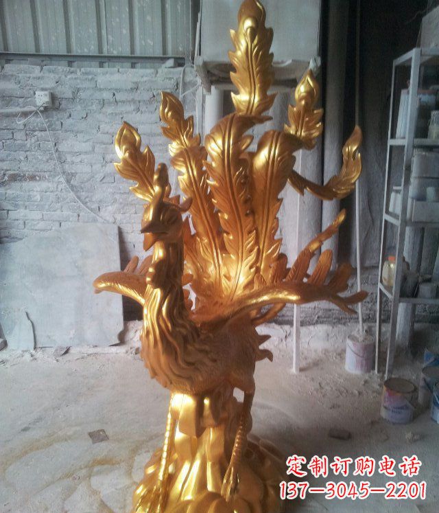 佛山金凤凰玻璃钢仿铜动物雕塑─让美丽无限盛开