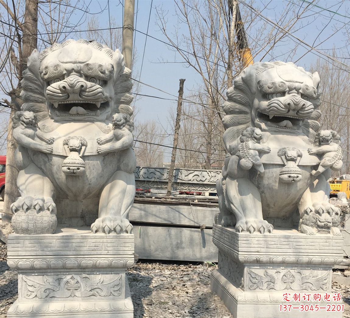 佛山中领雕塑让狮子石雕神圣而庄严