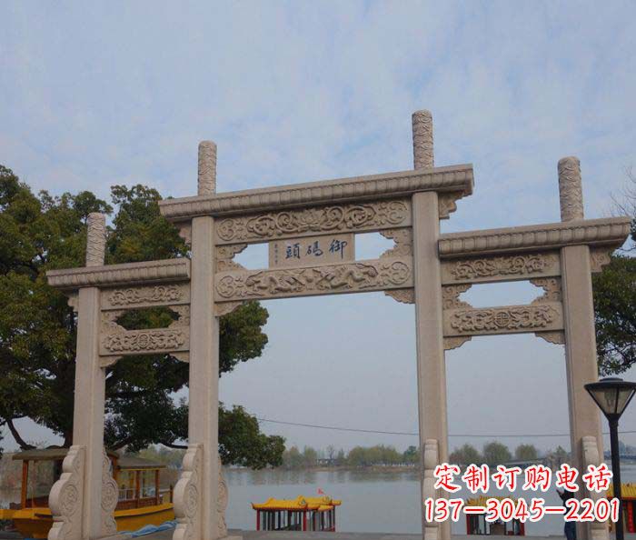 佛山景区三门古典牌坊石雕