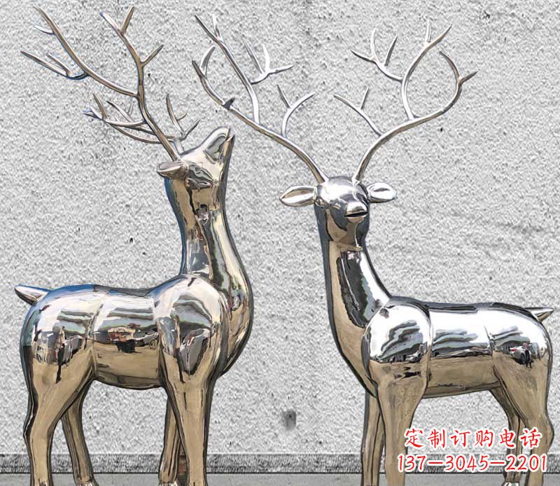 佛山镜面不锈钢小鹿雕塑