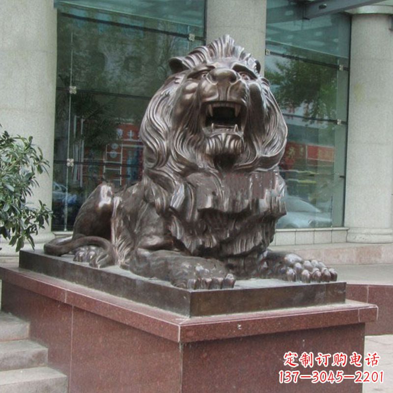 佛山酒店门口看门港币狮子铜雕塑