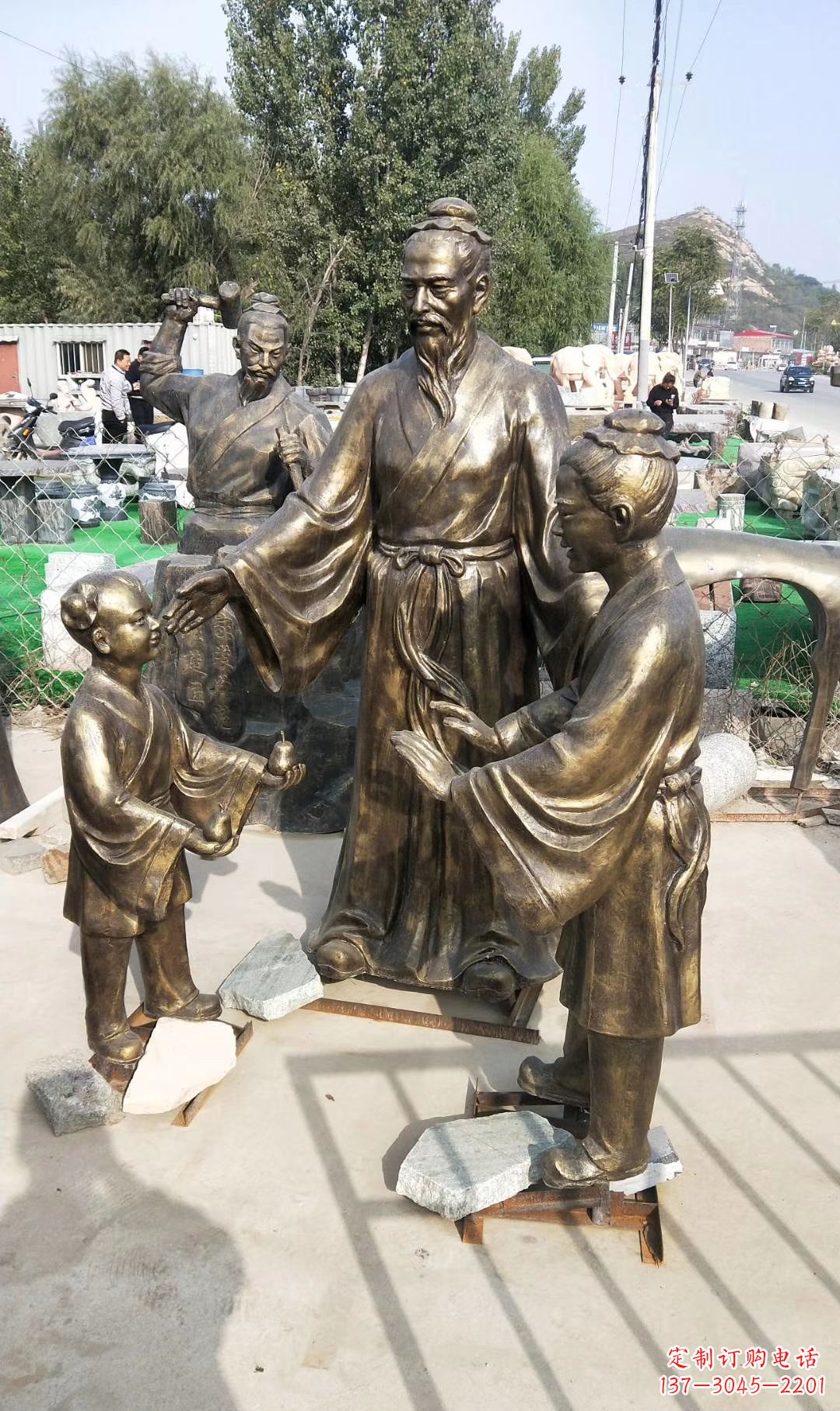 佛山孔融让梨人物雕塑,传承名家之美