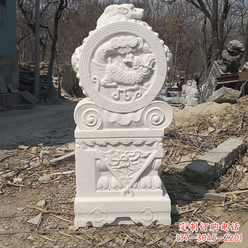 佛山老石狮子门墩雕塑,打造与众不同的定制雕塑
