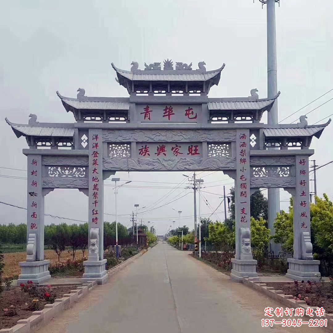 佛山精致牌坊雕塑,精美式微精致