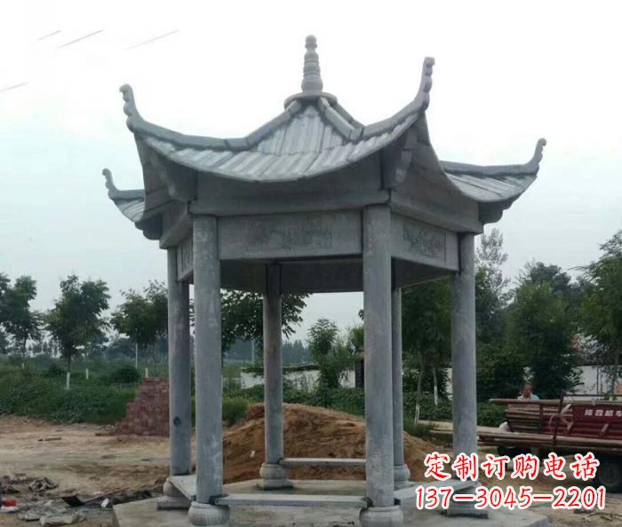 佛山六角石雕凉亭 (4)
