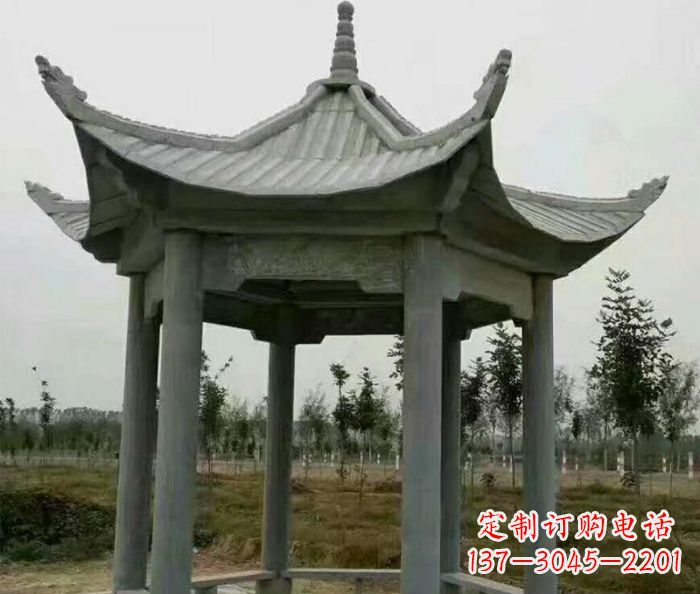 佛山六角石雕凉亭 (3)