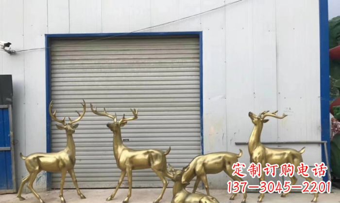 佛山鹿群铜雕 (3)