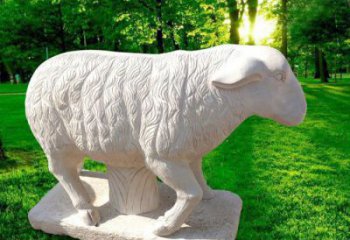 佛山中领雕塑的汉白玉山羊石雕是一件雕刻精美的…