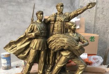佛山中领雕塑精心打造的红军战士铜雕