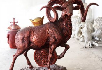 佛山红阳开泰精美的缅甸铜山羊雕塑