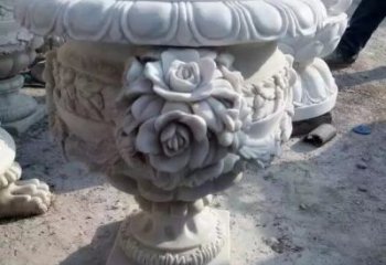 佛山花朵浮雕欧式花钵石雕