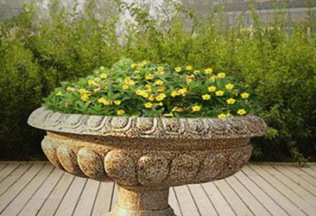 佛山花岗岩园林石花盆雕塑