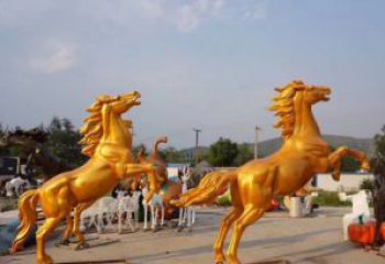 佛山高品质黄铜色奔马铜雕
