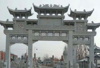 佛山三门牌坊石雕，精美汉风石雕装饰景区