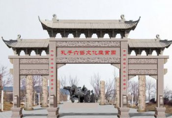 佛山景区三门石雕牌坊-高质美观可靠的雕塑装置