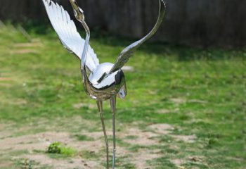 佛山高端定制丹顶鹤展翅不锈钢雕塑