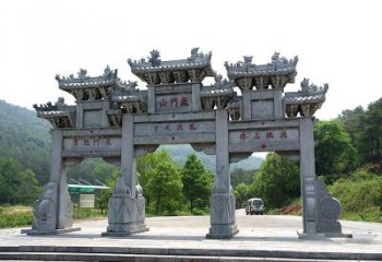佛山鹿门山景区仿古石雕牌楼雕塑-让你亲近历史