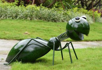 佛山绿色落尾蚂蚁不锈钢摆件雕塑：精致的小动物艺术作品