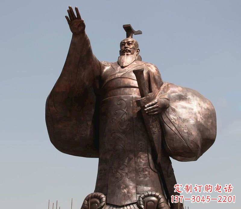 佛山秦始皇铜雕精美塑像,让历史回溯至您身边