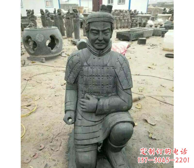 佛山青石仿古兵马俑雕塑,精巧细腻