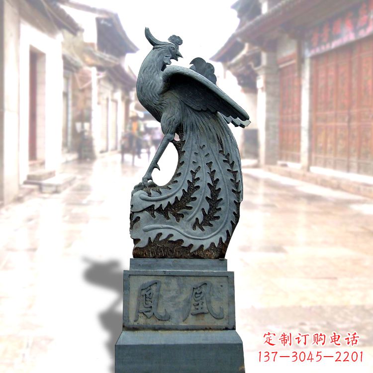 佛山匠心之作——青石仿古凤凰雕塑