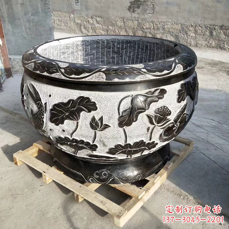 佛山欣赏古典韵味,青石仿古水缸雕塑尽显典雅
