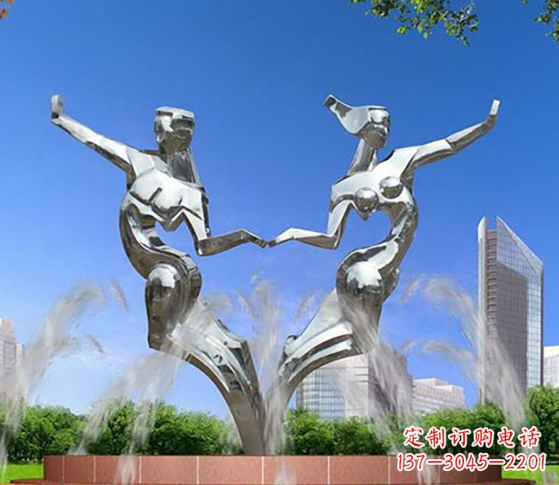 佛山爱情镌刻,不锈钢抽象情侣雕塑