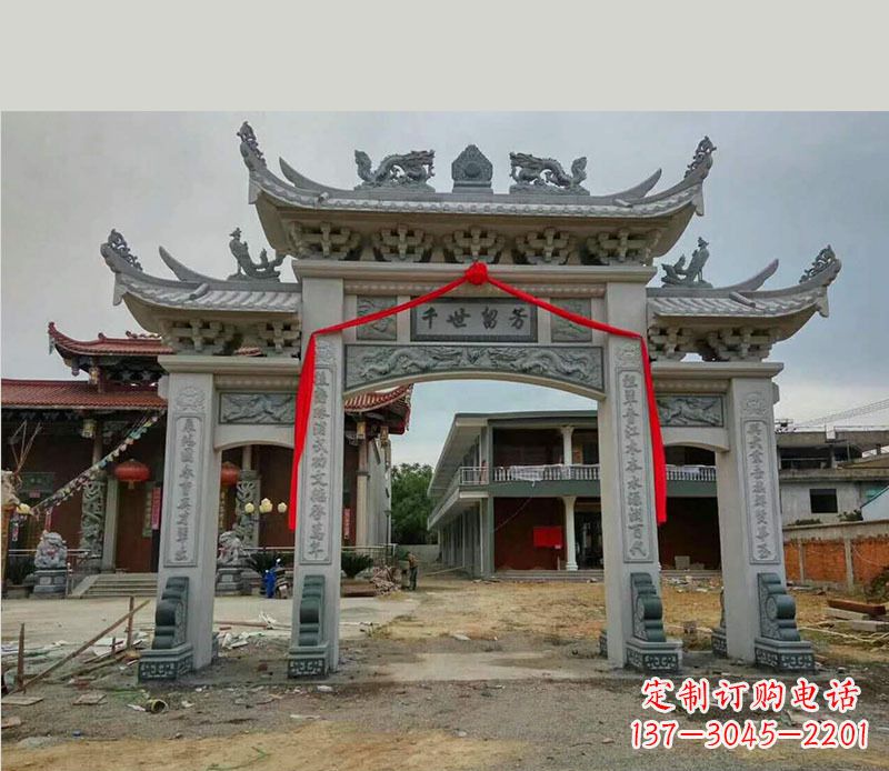 佛山以传统工艺为源的独特牌坊石雕