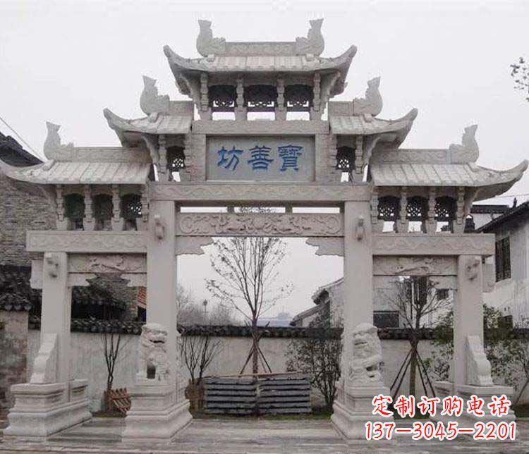 佛山领雕塑:精美石牌坊石雕艺术品