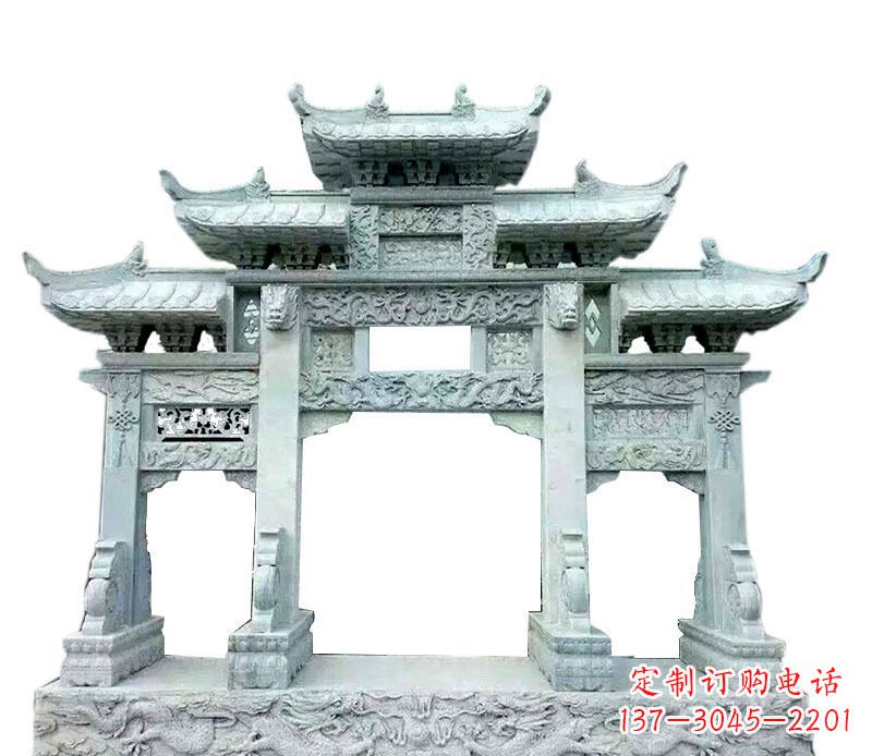 佛山中领雕塑仿古牌坊石雕定制