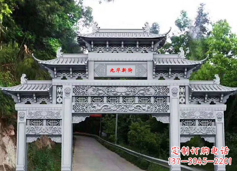 佛山三门五楼石雕牌坊