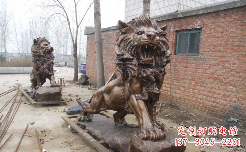佛山狮子企业动物铜雕