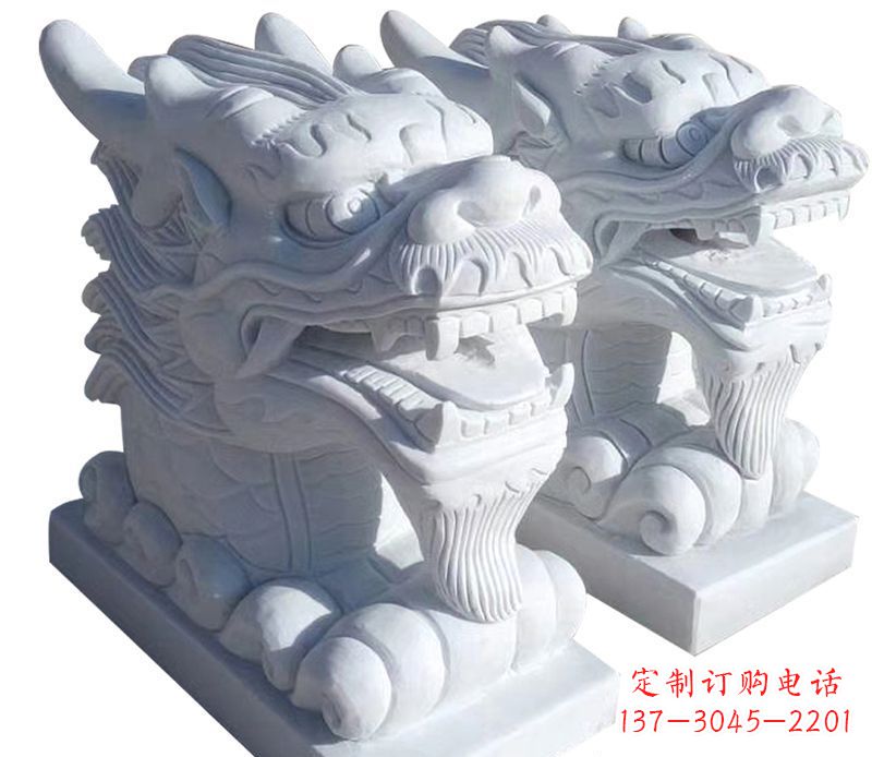 佛山精致石雕龙头雕塑,打造建筑雕塑景观