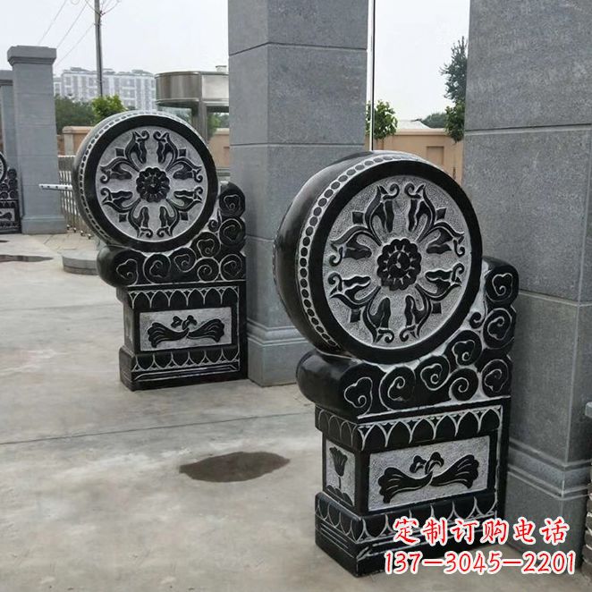 佛山中领雕塑自主设计专业制作石雕门墩狮子,专…