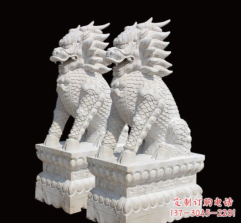 佛山石雕麒麟一对