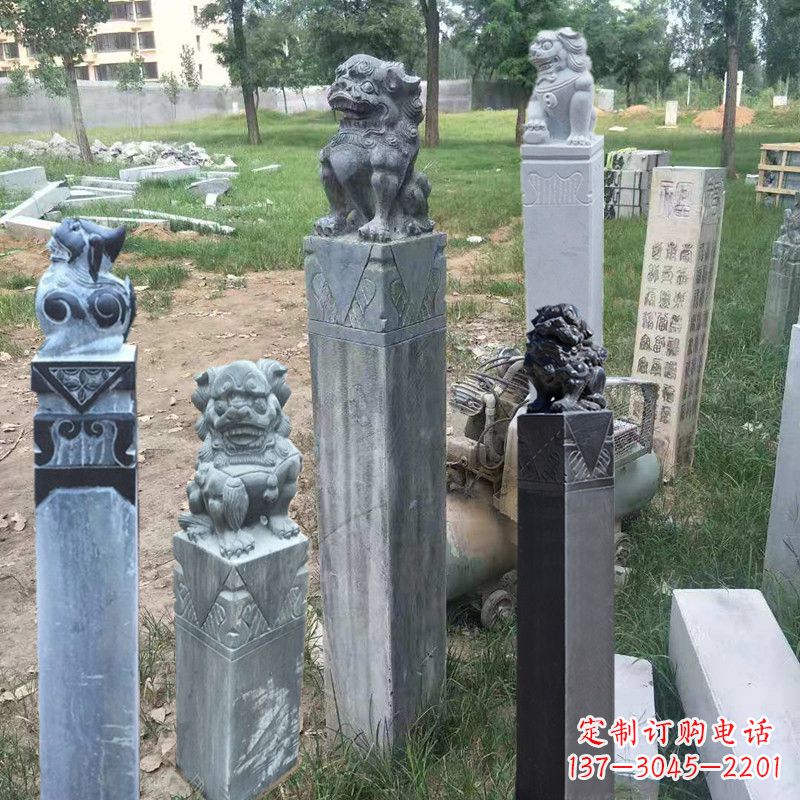 佛山石狮子拴马柱