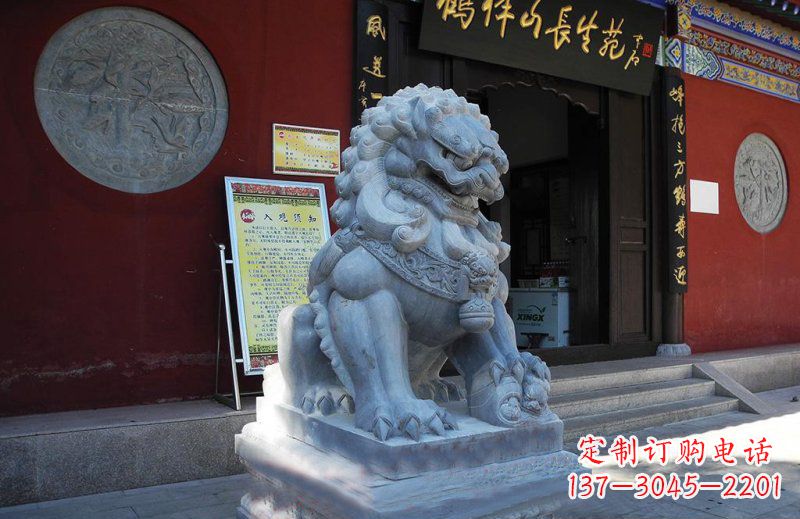 佛山石狮子寺庙门口石雕