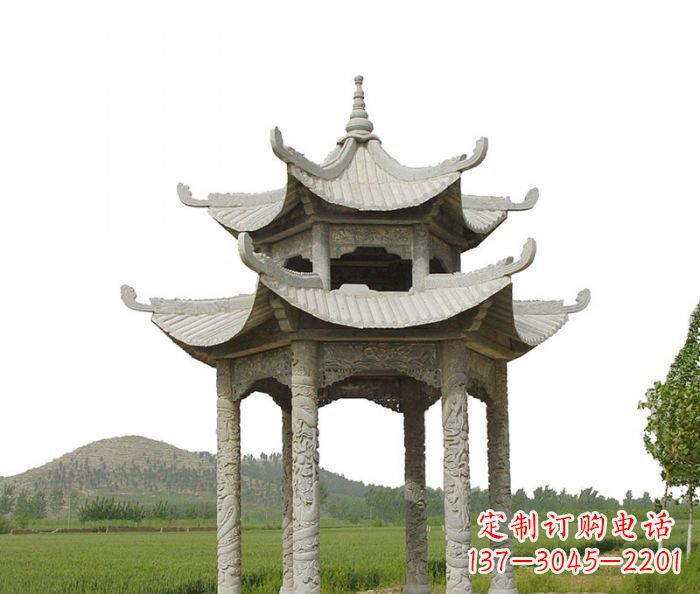 佛山双层仿古石雕凉亭