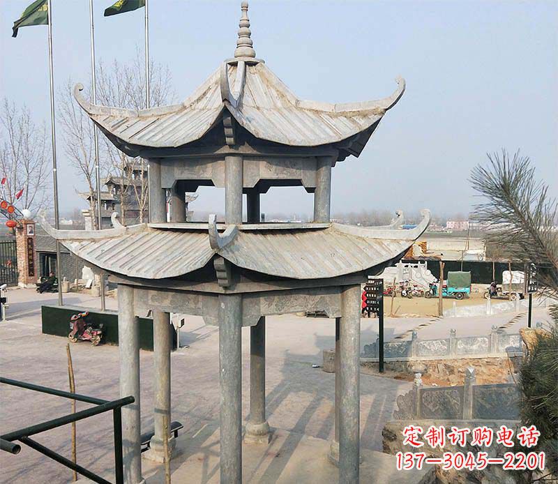 佛山双层户外凉亭石雕