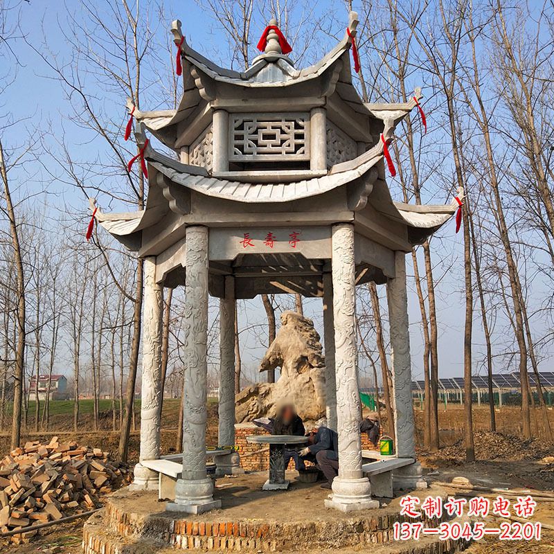 佛山双层六角石凉亭