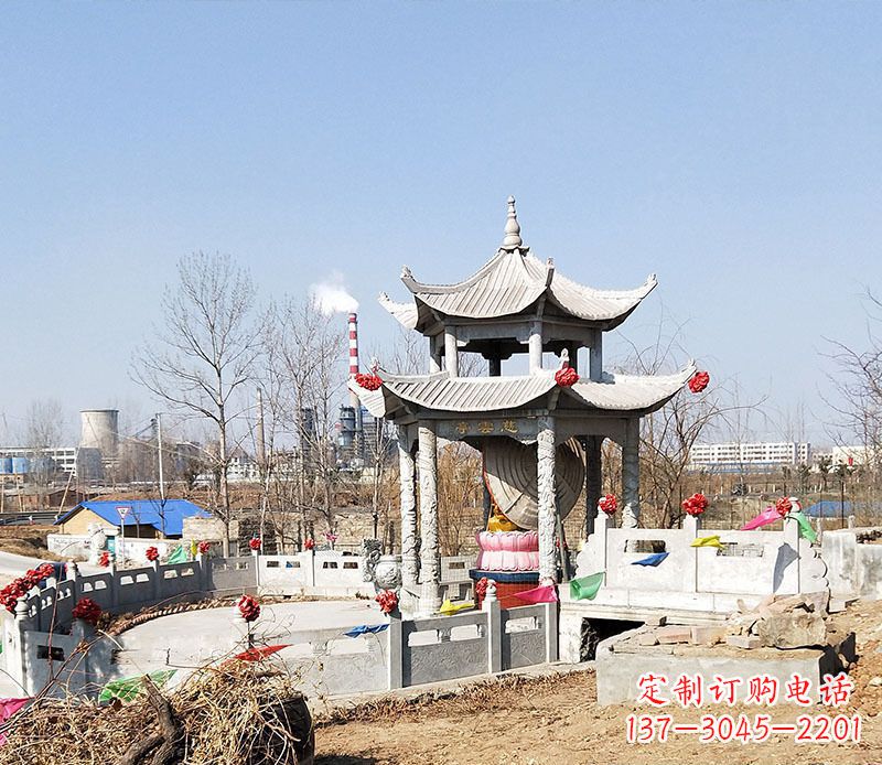 佛山双层石凉亭石雕 (2)
