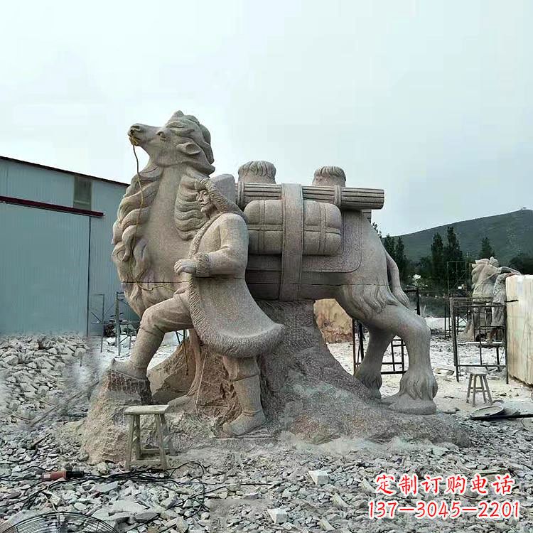 佛山丝绸之路骆驼情景石雕