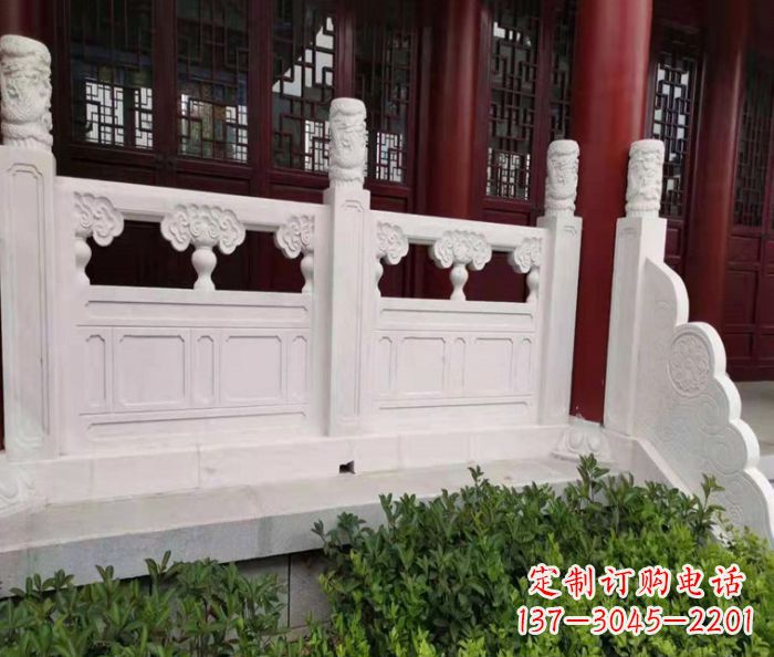 佛山寺庙景观汉白玉石浮雕栏板 (3)