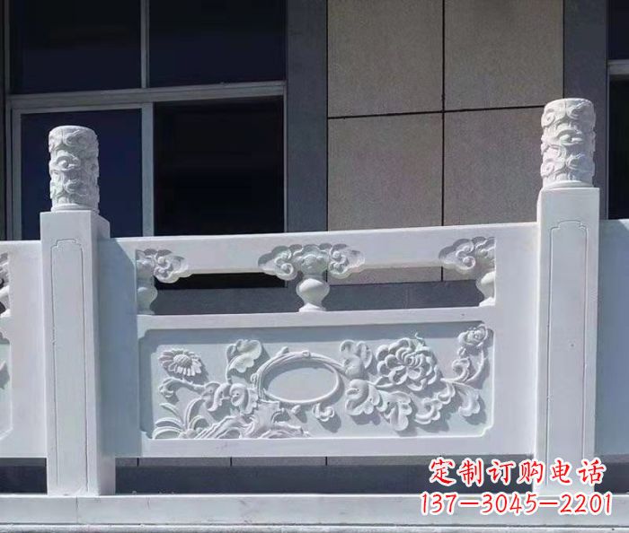 佛山寺庙景观汉白玉石浮雕栏板 (4)